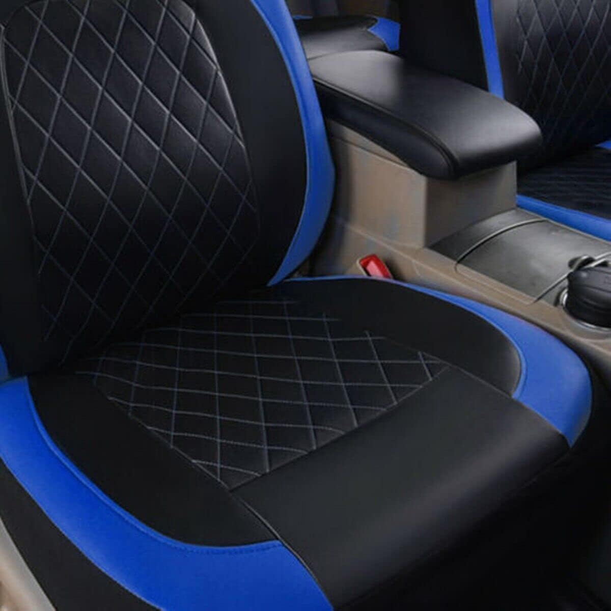 MBROS 9PCS Auto Sitzbezüge Sets für BMW 3er Sedan/Touring E90 E91 F30 F31, Leder Wasserdicht Atmungsaktive Rutschfester Bequem Sitzschutz Innen Zubehör,D Blue von MBROS