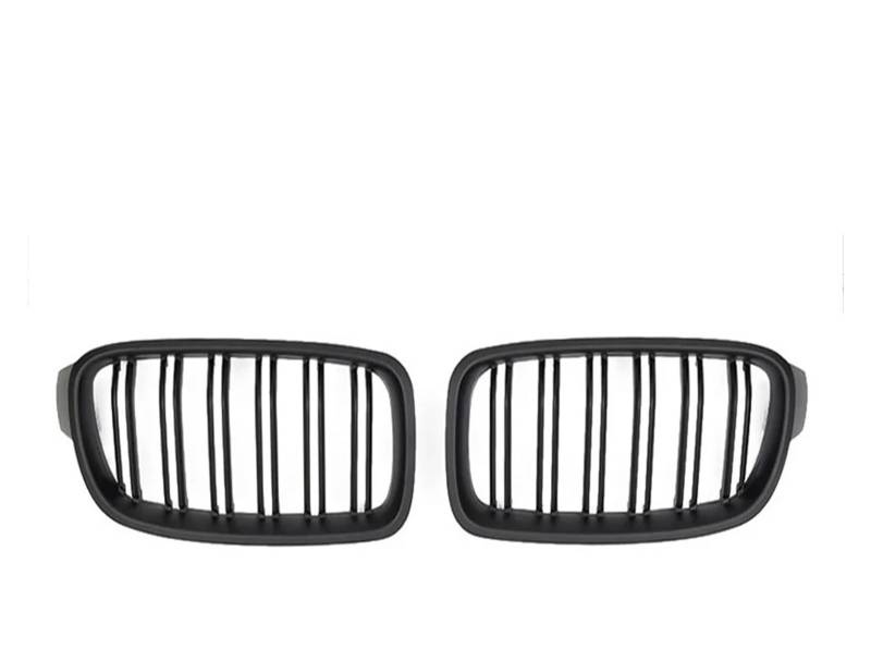 Sport Kühlergrill Für 3er F30 F31 F35 F30 320i 328i 335i 2012-2019 Auto Glanz Schwarz Doppellamellen Matt Schwarz Nieren-Stoßstangengrill Kühlergrill Vorne(Matte Black) von MBROS