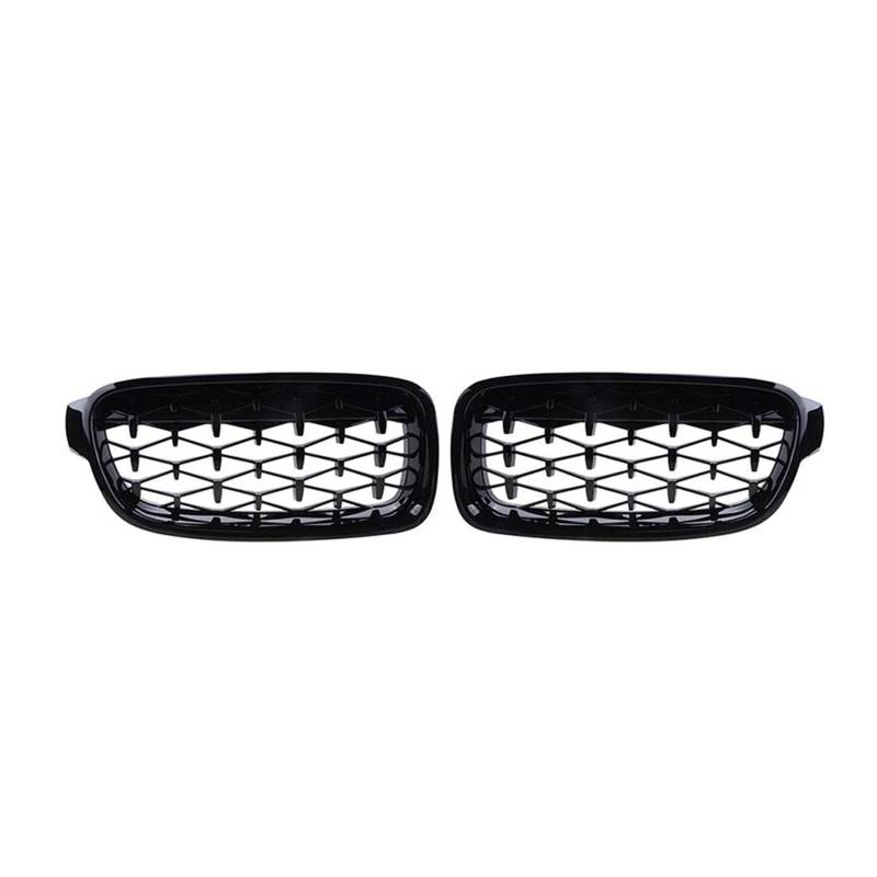 Sport Kühlergrill Für 3er-Serie 320i 325i 328i F30 F31 F35 2012-2019 Auto-Einzelliniengrills Chrom-Diamanten-Stil Frontnierengrills Kühlergrill Vorne(Diamond-Glossy Black) von MBROS