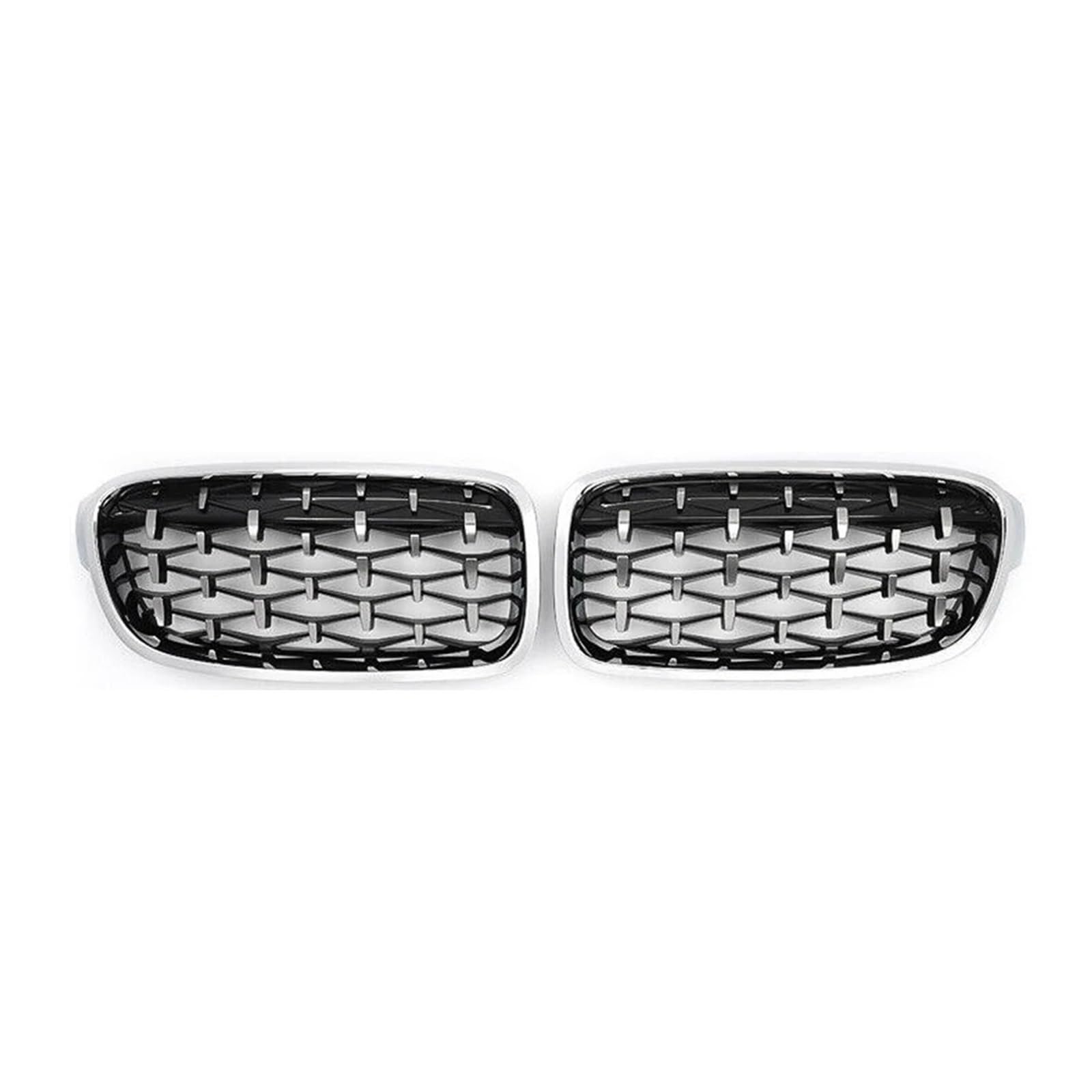 Sport Kühlergrill Für 3er-Serie 320i 325i 328i F30 F31 F35 2012-2019 Auto-Einzelliniengrills Chrom-Diamanten-Stil Frontnierengrills Kühlergrill Vorne(Diamond-Silver) von MBROS