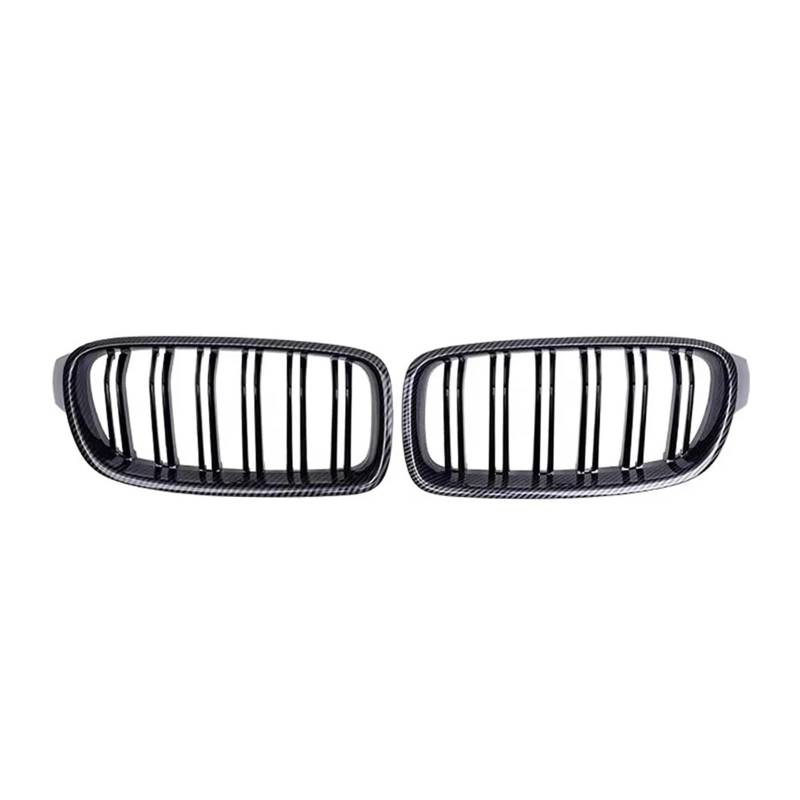 Sport Kühlergrill Für 3er-Serie 320i 325i 328i F30 F31 F35 2012-2019 Auto-Einzelliniengrills Chrom-Diamanten-Stil Frontnierengrills Kühlergrill Vorne(Double-Carbon Look) von MBROS