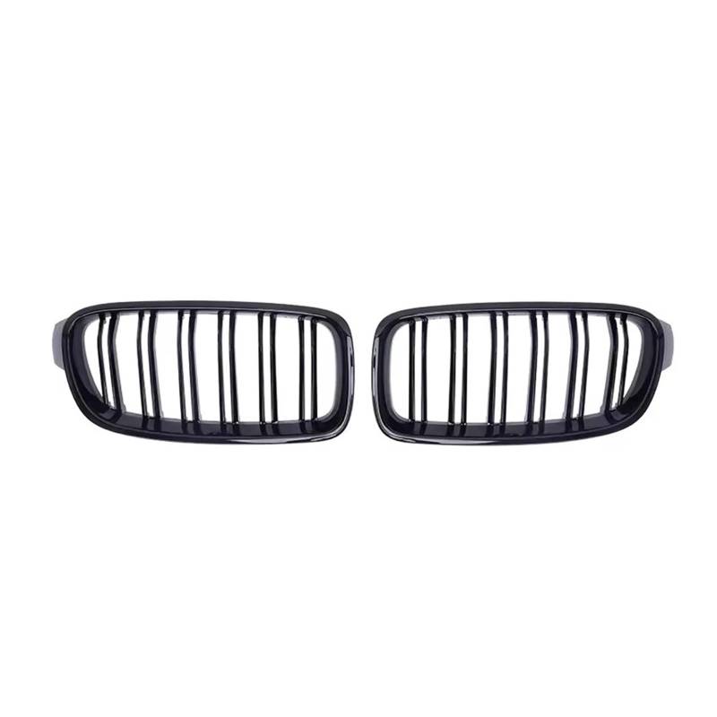 Sport Kühlergrill Für 3er-Serie 320i 325i 328i F30 F31 F35 2012-2019 Auto-Einzelliniengrills Chrom-Diamanten-Stil Frontnierengrills Kühlergrill Vorne(Double-Glossy Black) von MBROS