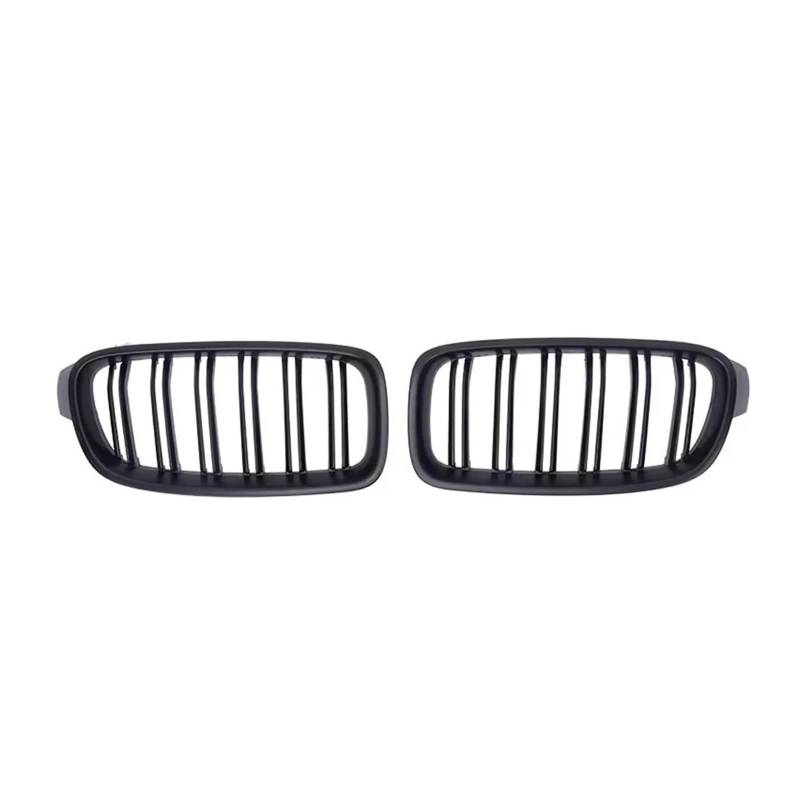 Sport Kühlergrill Für 3er-Serie 320i 325i 328i F30 F31 F35 2012-2019 Auto-Einzelliniengrills Chrom-Diamanten-Stil Frontnierengrills Kühlergrill Vorne(Double-Matte Black) von MBROS