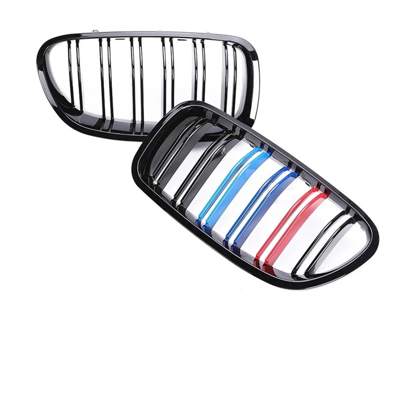 Sport Kühlergrill Für 5er F10 F11 Für M5 520i 528i 530i 2010-2017 Auto Front Nieren Facelift Stoßstange M Farbe Grill Glanz Schwarz Grill Kühlergrill Vorne(Dual M Color) von MBROS