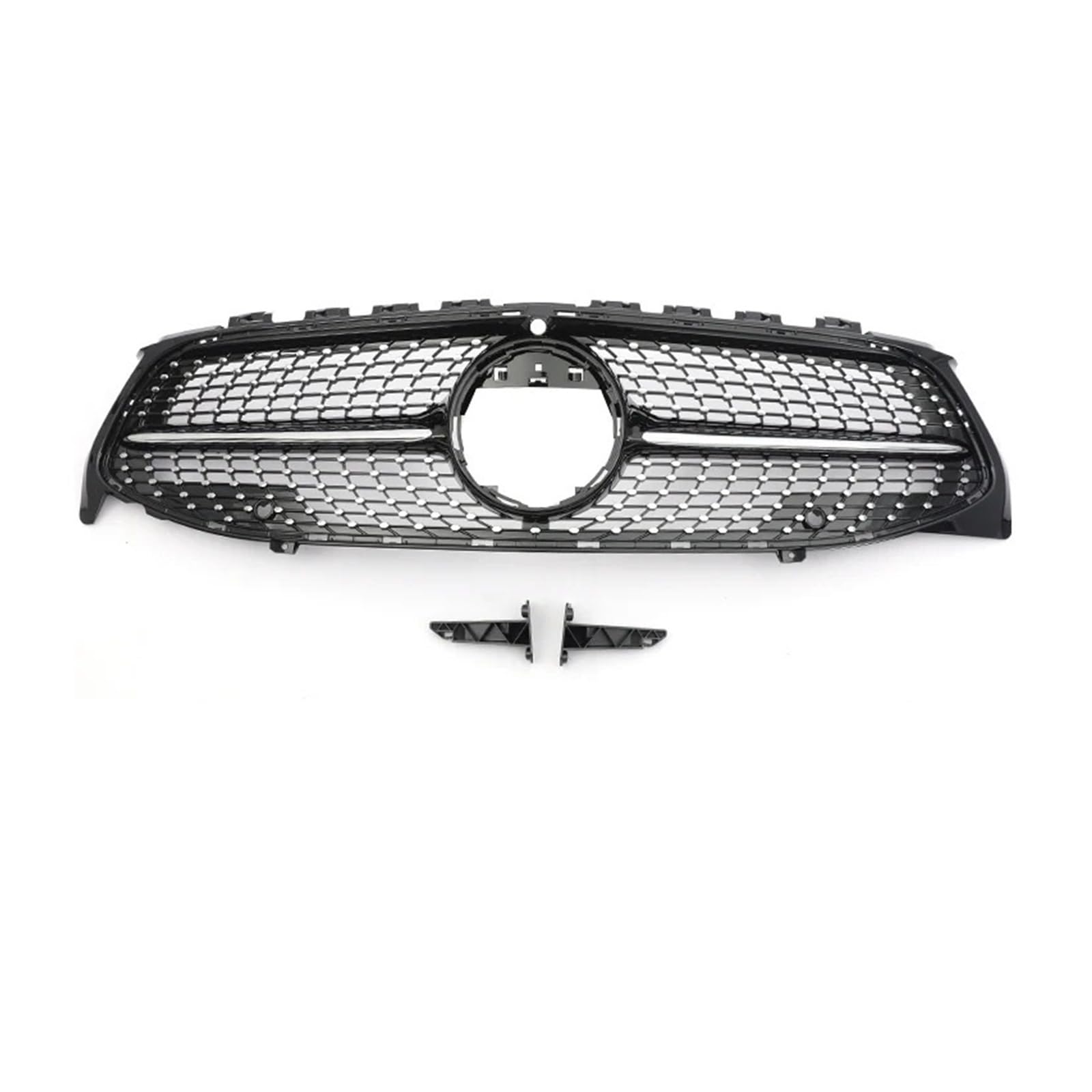 Sport Kühlergrill Für CLA Für GT Diamond Für W118 CLA180 CLA200 CLA250 CLA260 CLA45 2019-2023 Frontstoßstangengrill Schwarz Silber Kühlergrill Vorne(Diamond Black with) von MBROS