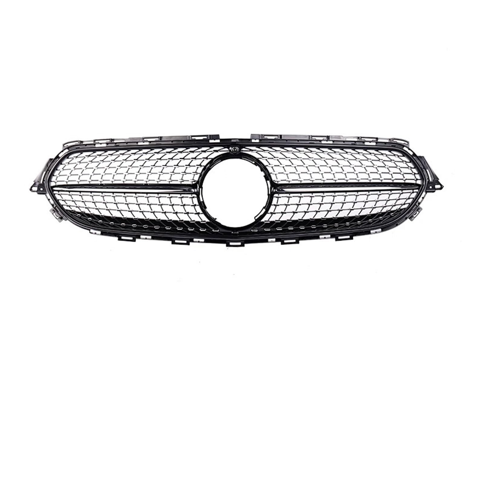 Sport Kühlergrill Für E-Klasse W213 S213 Für GT Diamond Style Für Exklusives Facelift Auto Frontstoßstangengrill Schwarz Silber Grill Kühlergrill Vorne(Normal 3) von MBROS