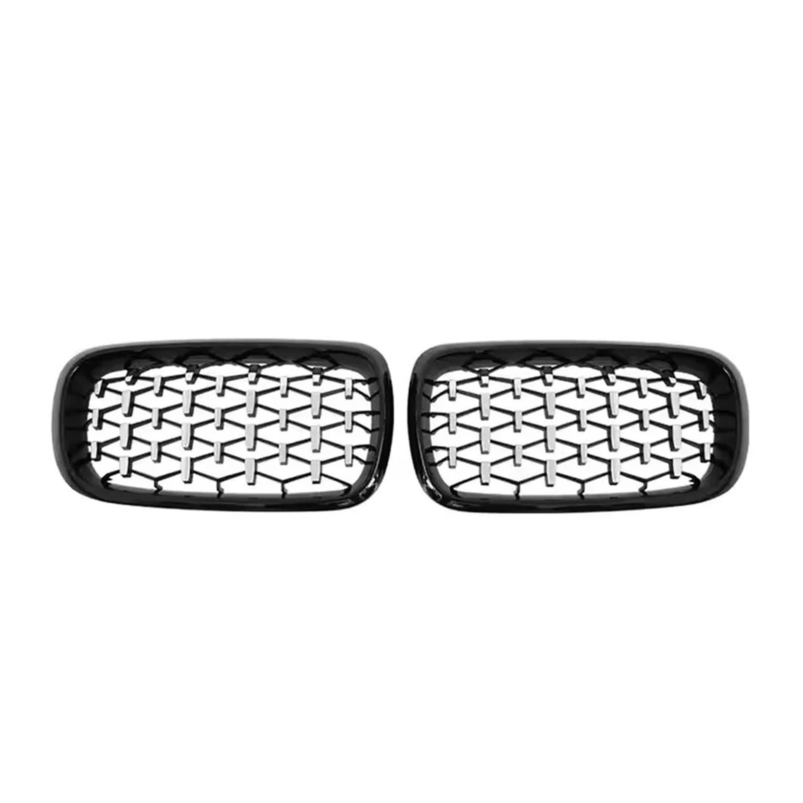 Sport Kühlergrill Für X5 F15 Für X6 F16 2014-2019 X5M F85 X6M F86 Auto Diamanten Stil Front Stoßstange Nieren Gitter Single Line Stil Grill Kühlergrill Vorne(Diamond-Chrome Black) von MBROS