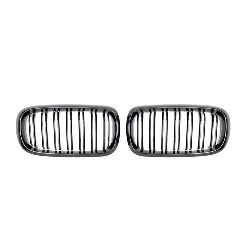 Sport Kühlergrill Für X5 F15 Für X6 F16 2014-2019 X5M F85 X6M F86 Auto Diamanten Stil Front Stoßstange Nieren Gitter Single Line Stil Grill Kühlergrill Vorne(Double-Glossy Black) von MBROS