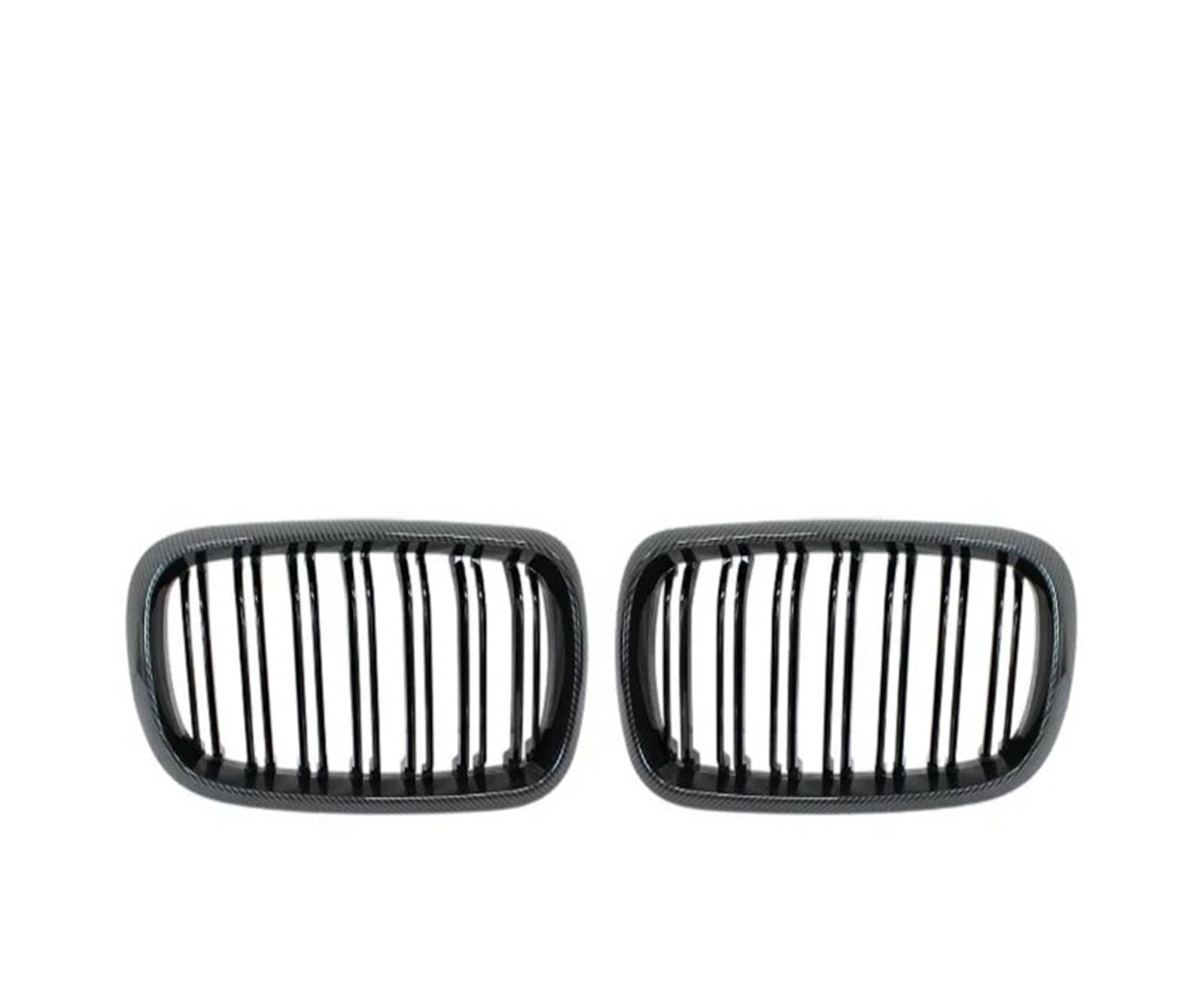 Sport Kühlergrill Für X5 Für X6 M F15 F16 F85 F86 2014-2017 Auto Frontstoßstangengrill Dual 2-Lamellen Nierengrill ABS Racing Grills Kühlergrill Vorne(Double Line Carbon) von MBROS