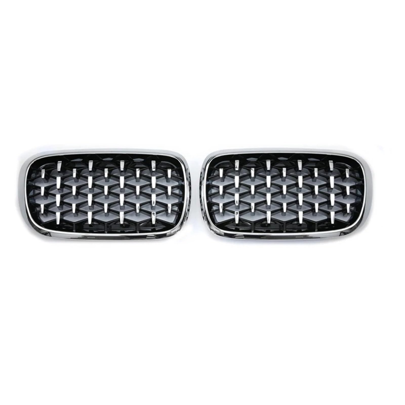 Sport Kühlergrill Für X6 F15 F16 Für X5 2014 2015 2016 2017 2018 Auto Mittelgrill Gitter Modifikation Styling Gypsophila Diamond Meteor Kühlergrill Vorne(Full Silver) von MBROS