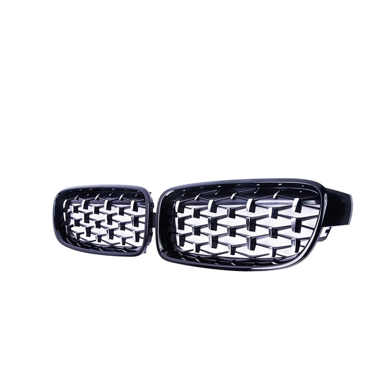 Sport Kühlergrill Paar Für 3er F30 F35 F31 2012–2018 2017 2016 Auto Chrom Nierengitter Meteor Style Diamond Style Racing Grills Kühlergrill Vorne(Black and Silver) von MBROS