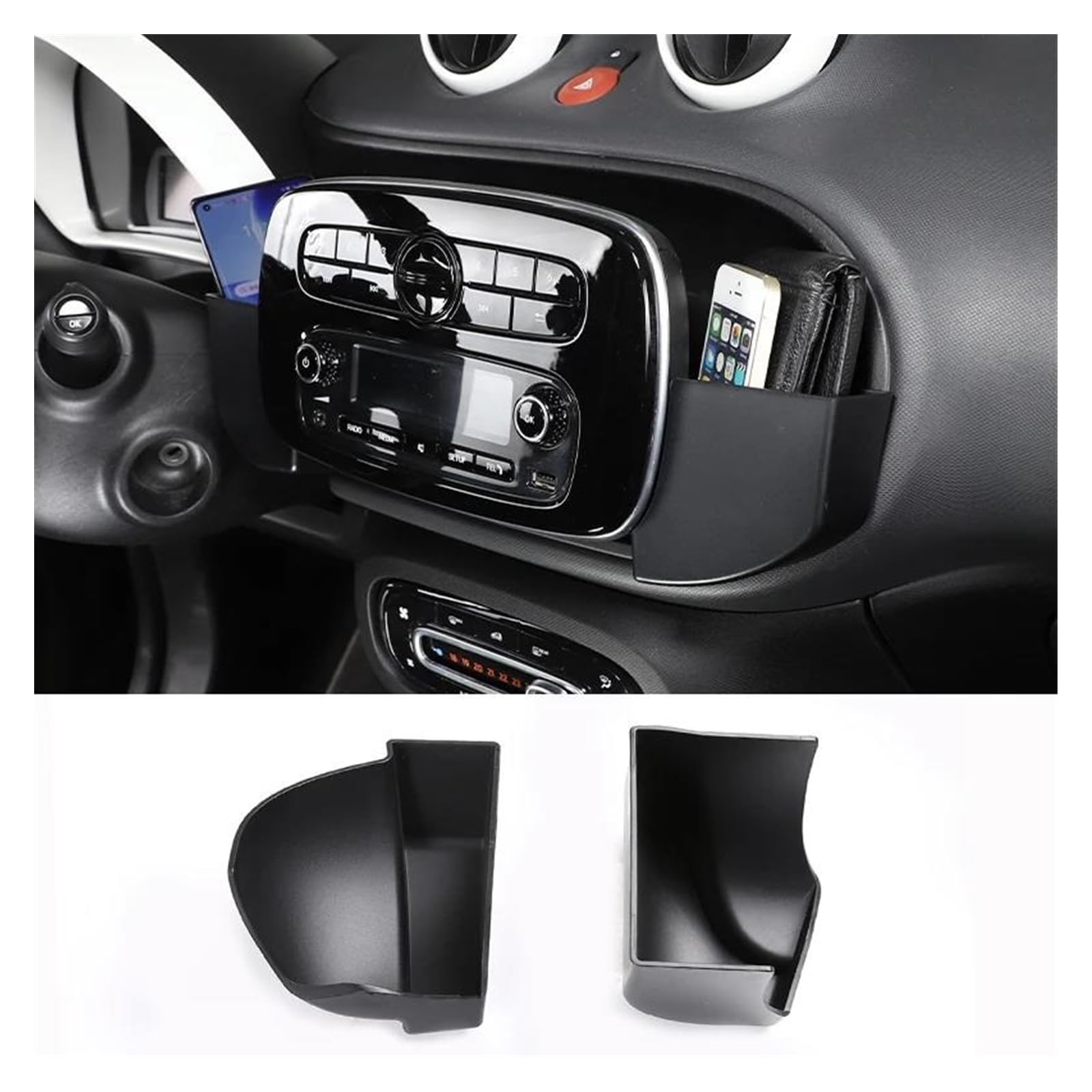 Zubehör Innenraum Für Smart 453 Für Forfour Für Fortwo W453 2015-2019 2020 Modelle ABS-Auto-Front-Armaturenbrett-Bildschirm-Aufbewahrungsbox-Zubehör Auf Beiden Seiten Interieurleisten (Size : Style B Zubehör Innenraum Für Smart 453 Für Forfour Für Fortwo W453 2015-2019 2020 Modelle ABS-Auto-Front-Armaturenbrett-Bildschirm-Aufbewahrungsbox-Zubehör Auf Beiden Seiten Interieurleisten (Size : Style B von MBROS