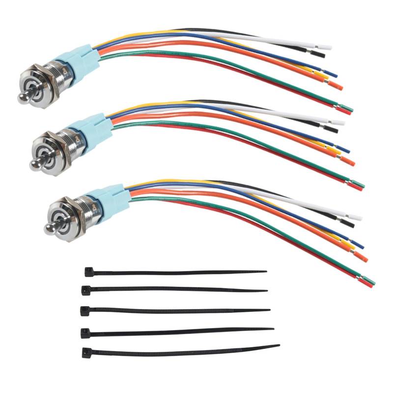 MCAOAL 16 Mm Verriegelungs Druckknopfschalter 12V 20A Power Symbole LED Kippschalter Wasserdicht Mit Vordrücker Für Boote von MCAOAL