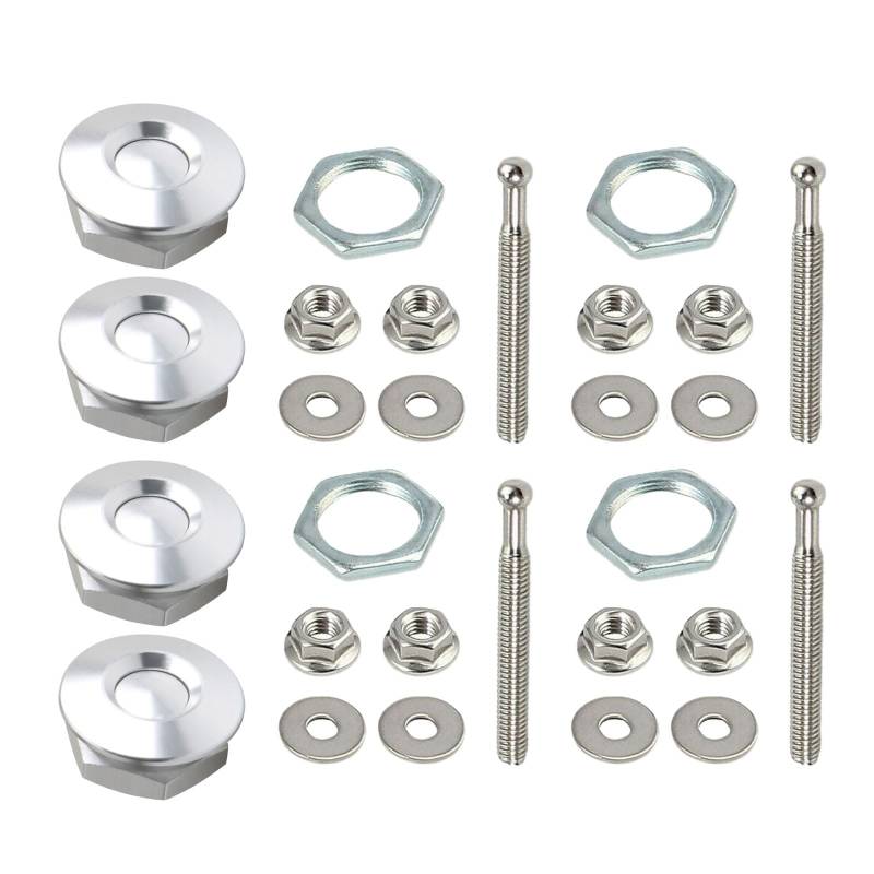 MCAOAL Hauben Pin 4 Pack 1 2 ''/30mm Universell Aluminium Schnelle Latches Kapuzenstifte Stoßfänger Druckknopfverriegelung Kapuzenrocks Sperren von MCAOAL