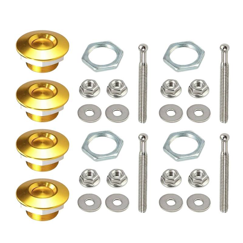MCAOAL Hauben Pin 4 Pack 1 2 ''/30mm Universell Aluminium Schnelle Latches Kapuzenstifte Stoßfänger Druckknopfverriegelung Kapuzenrocks Sperren von MCAOAL
