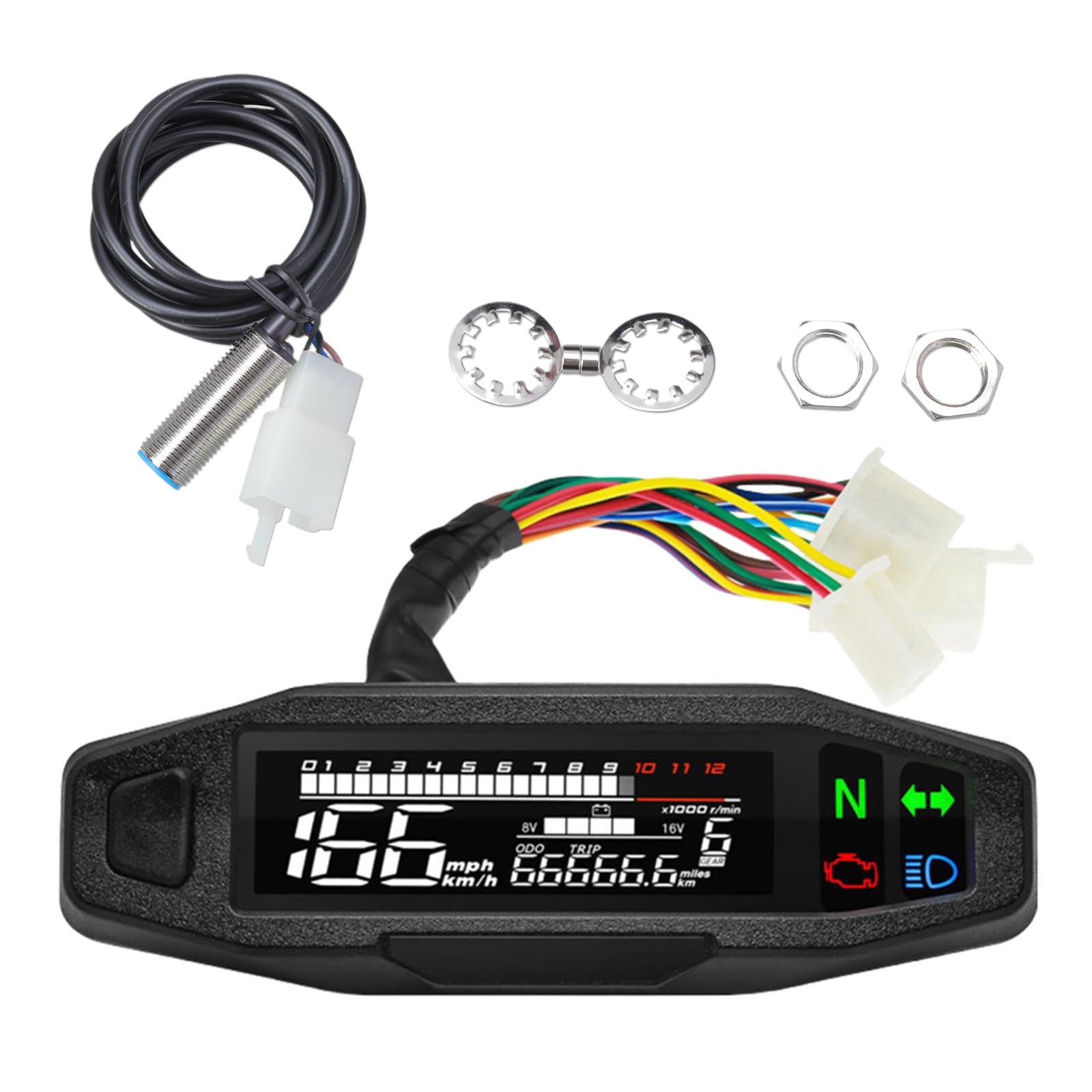 MCAOAL Tachometer Ölmesser Tachometer Digital Meter Instrument Cluster Mit Drehsignalindikatoren MCAOAL Tachometer Ölmesser Tachometer Digital Meter Instrument Cluster Mit Drehsignalindikatoren von MCAOAL