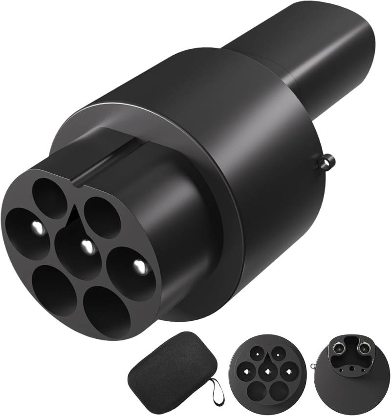 MCEVKELN EV Ladekabel Adapter Typ 2 Auf NACS | Ladegerät Konverter 60A für Autoladestationen, Ladeadapter für Kabel IEC62196 Zu Elektroautos, Kompatibel Mit Model Y/S/3 von MCEVKELN