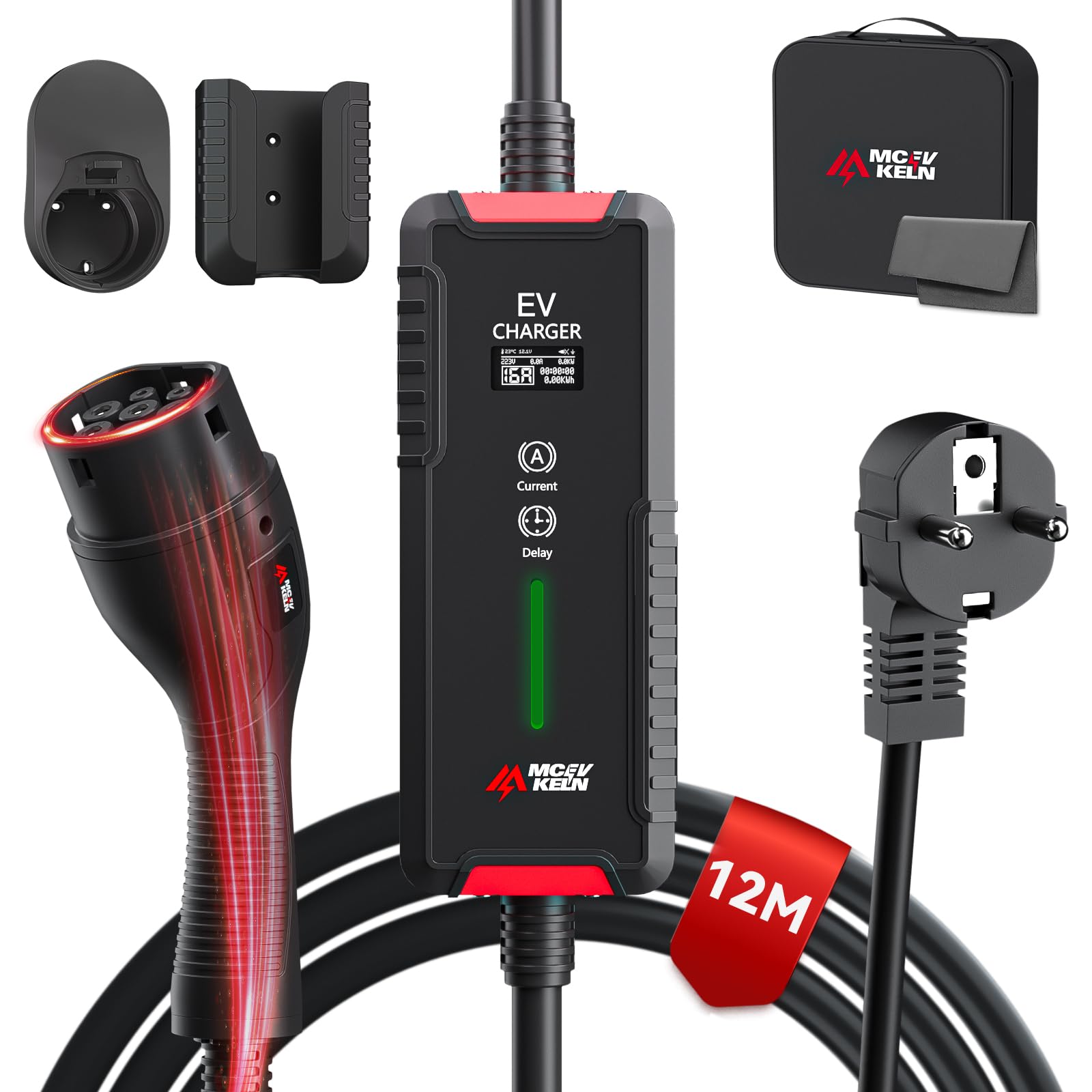 MCEVKELN Typ 2 Ladekabel Schuko 3,6 kW 12M - EV Ladegerät Typ 2 Schuko Umschaltbare Strom 6A/8A/10A/13A/16A| Einphasig |IP65 | 12M Mode 3 Ladekabel für Elektroautos & Hybrid IEC 62196-2 Steckdose MCEVKELN Typ 2 Ladekabel Schuko 3,6 kW 12M - EV Ladegerät Typ 2 Schuko Umschaltbare Strom 6A/8A/10A/13A/16A| Einphasig |IP65 | 12M Mode 3 Ladekabel für Elektroautos & Hybrid IEC 62196-2 Steckdose von MCEVKELN