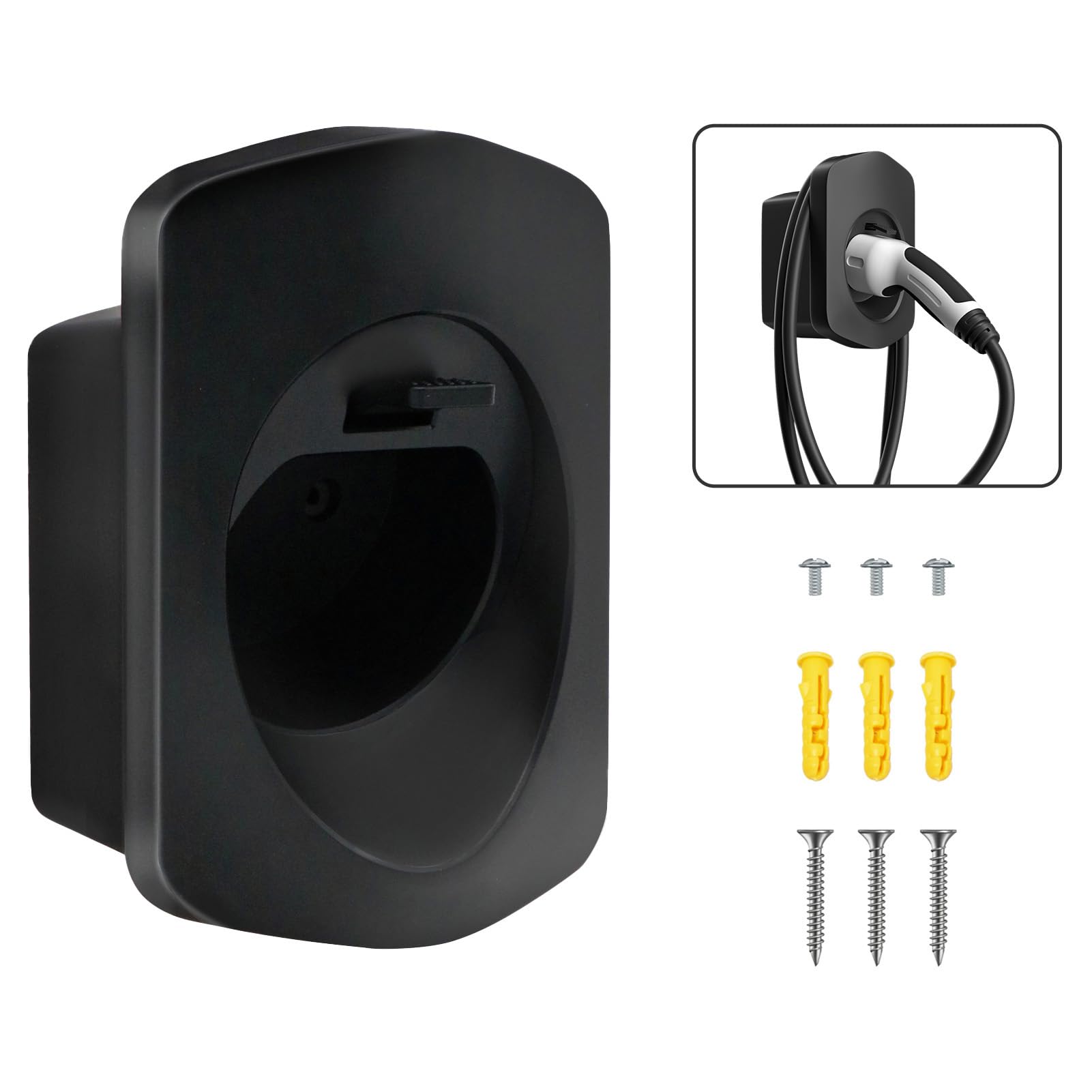 MCEVKELN Typ 2 Wandhalterung Ladekabel Wandhalter Wallbox Kabelhalter Typ 2 Steckerhalter Dock für EV Ladegerät IEC 62196-2 Holder Halterung Wallbox Zubehör - Schwarz MCEVKELN Typ 2 Wandhalterung Ladekabel Wandhalter Wallbox Kabelhalter Typ 2 Steckerhalter Dock für EV Ladegerät IEC 62196-2 Holder Halterung Wallbox Zubehör - Schwarz von MCEVKELN
