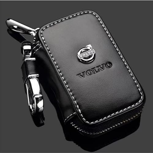 Auto Leder Schlüsselanhänger Tasche für Volvo XC40 C40 Recharge 2018 2019 2020 2021 2022 2023 2024, Schutz Schlüsseltasche Wasserdicht mit Metallhaken Auto Leder Schlüsselanhänger Tasche für Volvo XC40 C40 Recharge 2018 2019 2020 2021 2022 2023 2024, Schutz Schlüsseltasche Wasserdicht mit Metallhaken von MCHHYL