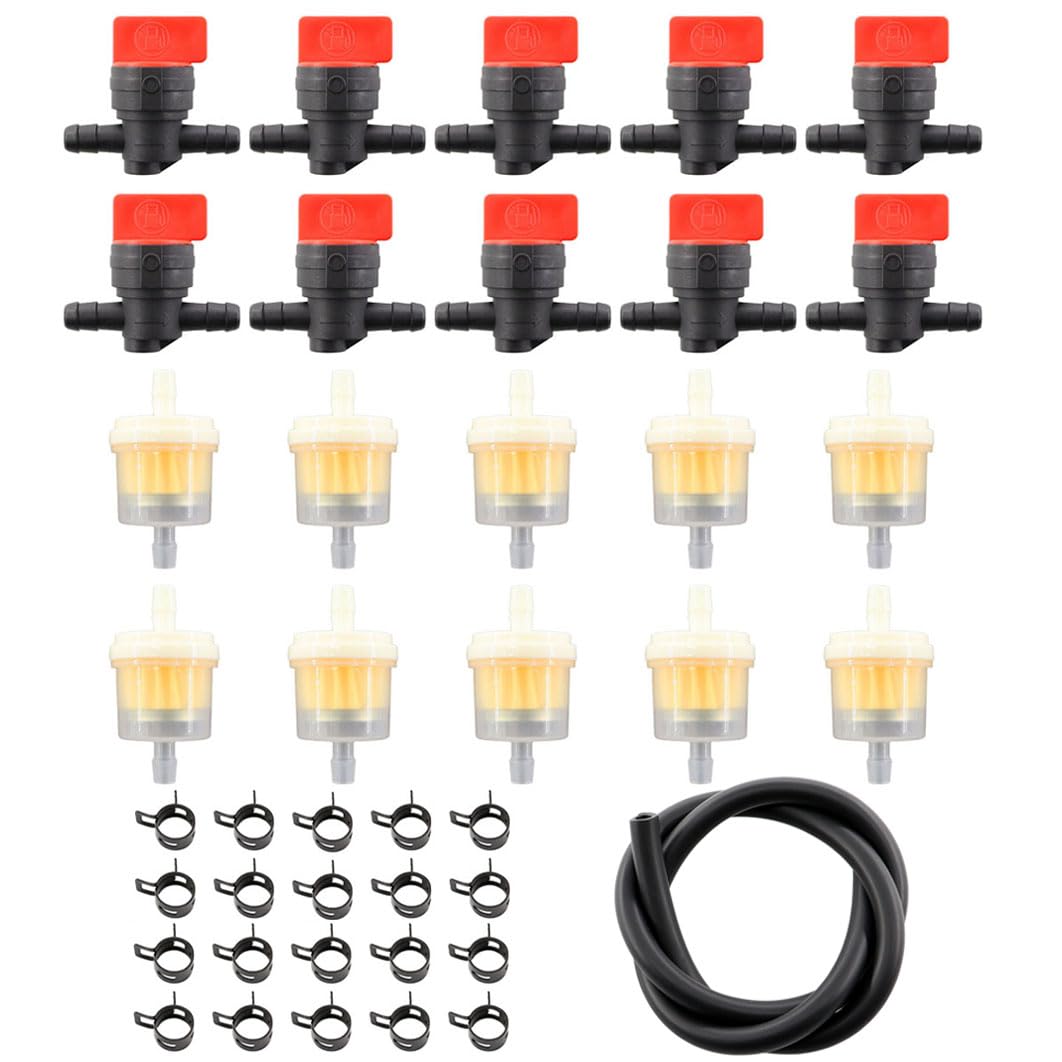 MCHNIC 10x Universal 6mm Benzinhahn Kraftstoffhahn mit Benzinfilter Benzinschlauch für Briggs & Stratton 491860 493960 494768 698183 Garten Freischneider Rasenmäher Zubehör MCHNIC 10x Universal 6mm Benzinhahn Kraftstoffhahn mit Benzinfilter Benzinschlauch für Briggs & Stratton 491860 493960 494768 698183 Garten Freischneider Rasenmäher Zubehör von MCHNIC