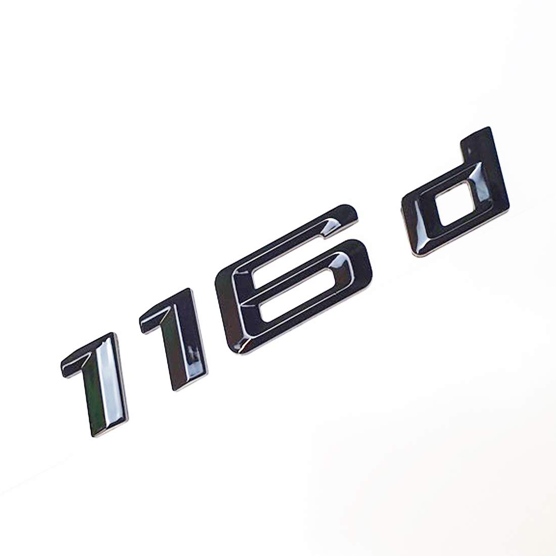 MCK Auto - 116d schwarzes glänzendes Logo hinten Emblem Tuning für E81 E82 E87 E88 F20 F21 F52 HB4L1 von MCK Auto