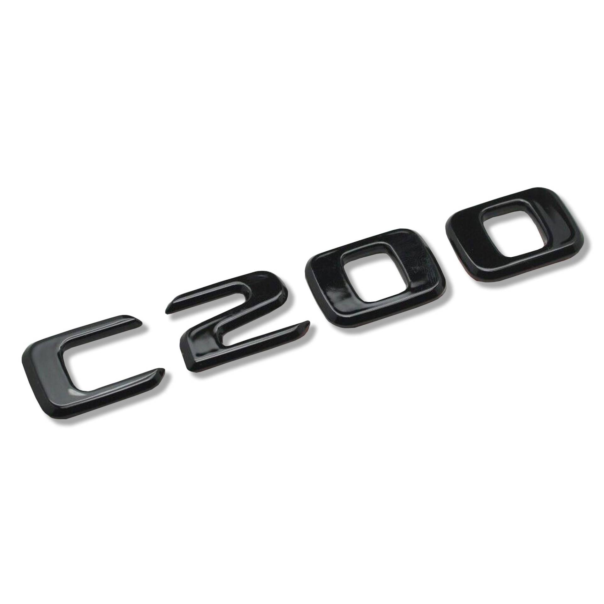 MCK Auto – C200 schwarz glänzender Kotflügel vorne hinten, schwarzes Abzeichen, Logo, Kofferraum-Emblem, Aufkleber, Tuning von MCK Auto