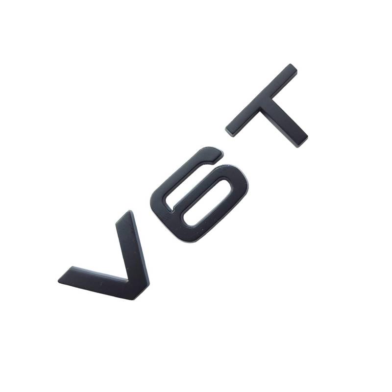MCK Auto Kotflügel-Emblem V6T, für vorne oder hinten, Aufkleber, glänzend Schwarz von MCK Auto