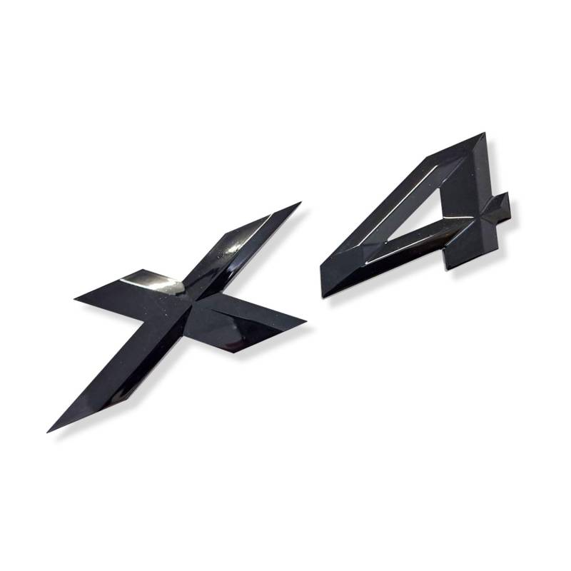 MCK Auto - X4 schwarz glänzendes Kofferraum-Logo, Heckabzeichen, Emblem, Tuning-Modifikation F26 G02 von MCK Auto