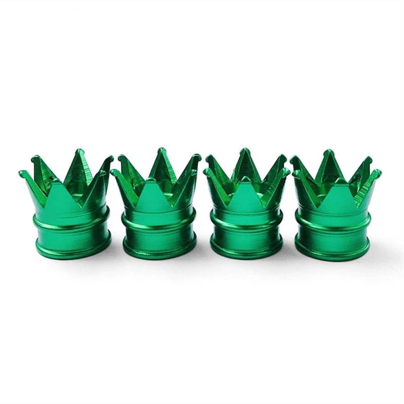 Ankommen Bunte Aluminium Krone Auto Reifen Ventil STEM Caps Reifen Luftstaubkappen LKW Fahrrad Rad Auto Ventilkappe,4 pcs of Green von MCLLDAO