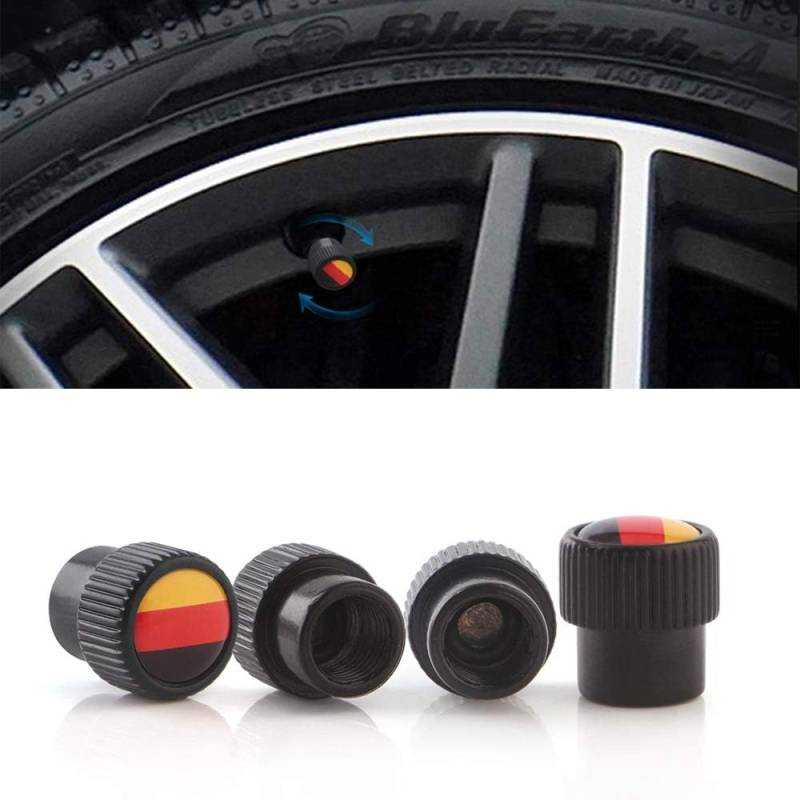 Anti-Diebstahl-Reifen Ventilkappen Staub-Beweis-Cover Universal fit für Autos, Geländewagen, Fahrrad und Fahrrad, LKW, Motorräder,Flag von MCLLDAO