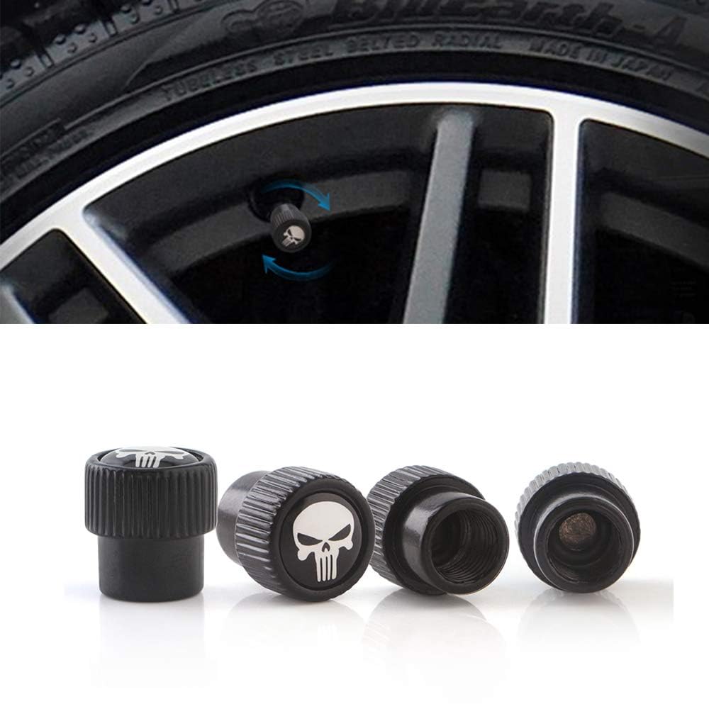 Anti-Diebstahl-Reifen Ventilkappen Staub-Beweis-Cover Universal fit für Autos, Geländewagen, Fahrrad und Fahrrad, LKW, Motorräder,Skull Anti-Diebstahl-Reifen Ventilkappen Staub-Beweis-Cover Universal fit für Autos, Geländewagen, Fahrrad und Fahrrad, LKW, Motorräder,Skull von MCLLDAO