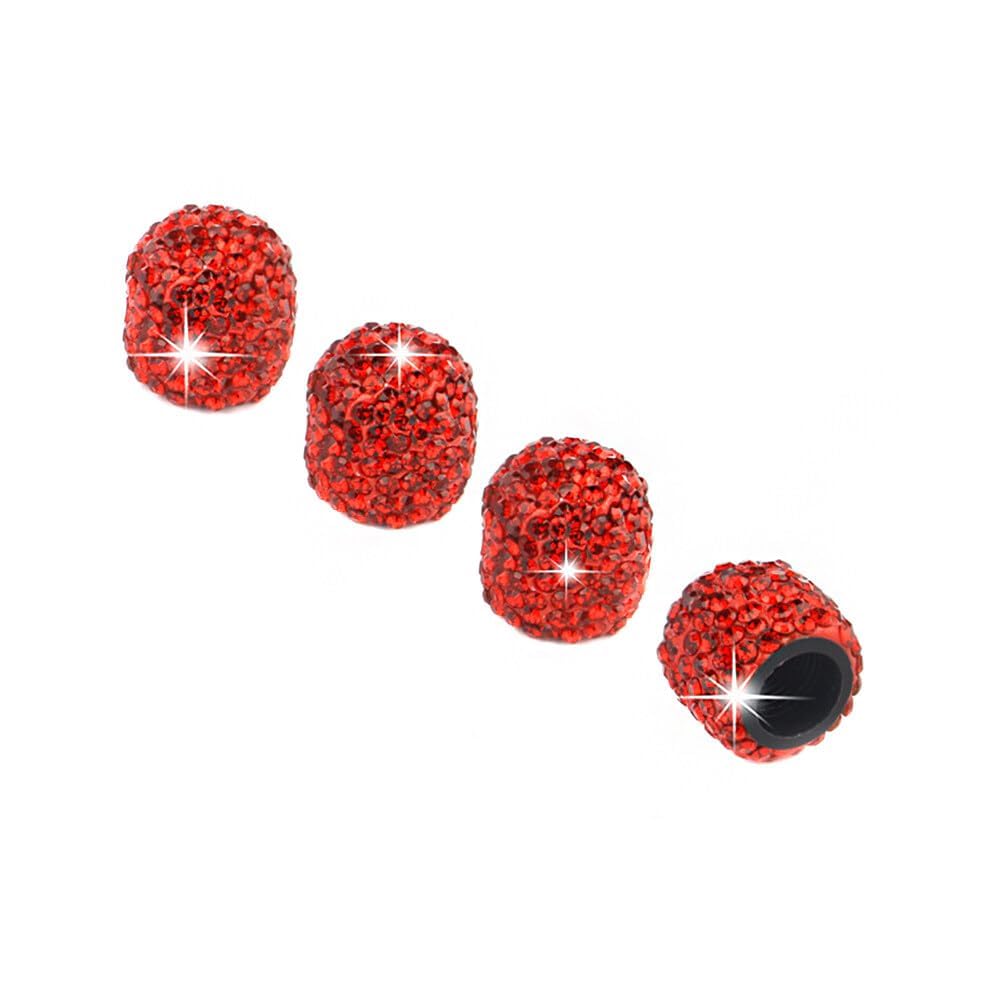 Auto Reifen Ventilkappen, Bling Bling Diamant Auto Reifenkappen Universal Ventil Kappen Staubschutz Luftdüsenkappe Kristall Glitzer Auto Dekoration Zubehör für Auto PKW Motorrad Fahrrad,Rot Auto Reifen Ventilkappen, Bling Bling Diamant Auto Reifenkappen Universal Ventil Kappen Staubschutz Luftdüsenkappe Kristall Glitzer Auto Dekoration Zubehör für Auto PKW Motorrad Fahrrad,Rot von MCLLDAO