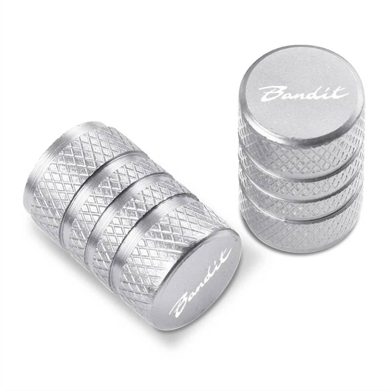 EIN Paar Motorrad-Zubehör, Aluminium-Rad-Reifen-Ventilkappen, kompatibel mit Suzuki GSF 250 600 600S 650 650S 650N 1200 1250 Bandit 650S,Silver-A von MCLLDAO
