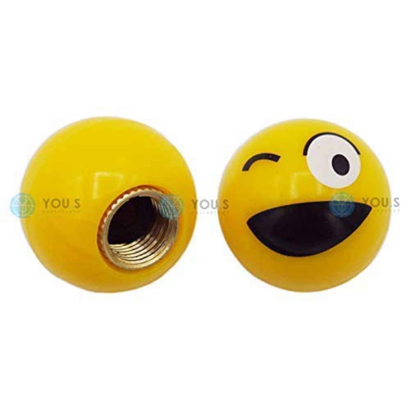 Kunststoff Emotion Smileys 'lachender Zwinker' Ventilkappen mit Dichtung Ventil Kappen Abdeckung für Auto PKW LKW Motorrad Fahrrad von MCLLDAO
