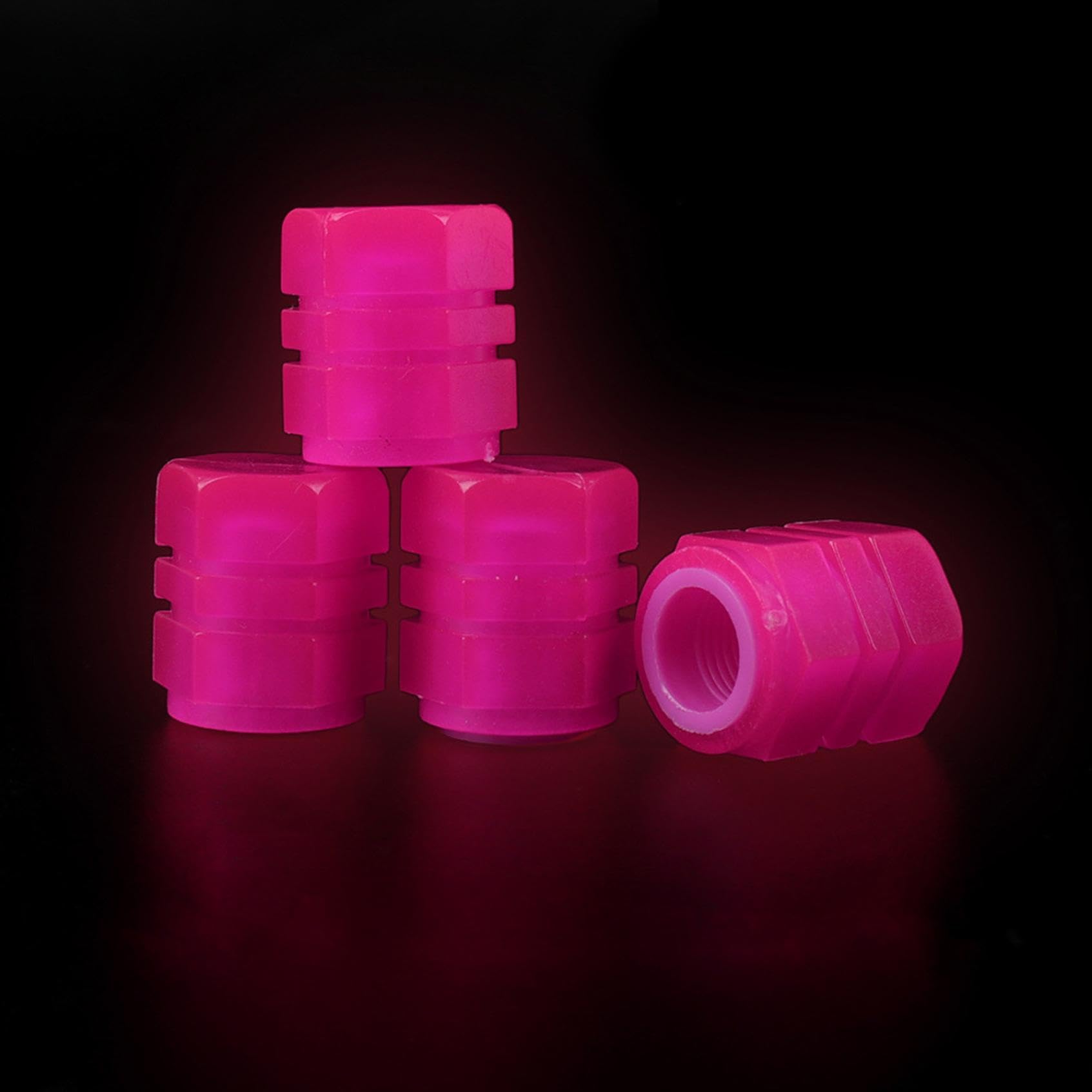 Leuchtende Ventilkappen Auto, Universelle Fluoreszierende Reifenventilkappen, ABS Kunststoff-Reifen Ventilkappen Glowing in Dark für PKW,Fahrrad, Motorrad,Pink Leuchtende Ventilkappen Auto, Universelle Fluoreszierende Reifenventilkappen, ABS Kunststoff-Reifen Ventilkappen Glowing in Dark für PKW,Fahrrad, Motorrad,Pink von MCLLDAO
