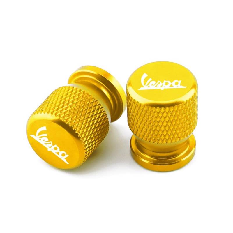 Motorrad Ventilkappen für Vespa GTS GTV LX 60 125 250 300 PX 200, Motorrad Reifen Staubschutzkappe Aluminium Reifen Luftventilkappen Ventil Staubkappen Reifenventilkappen,Gold-normal von MCLLDAO
