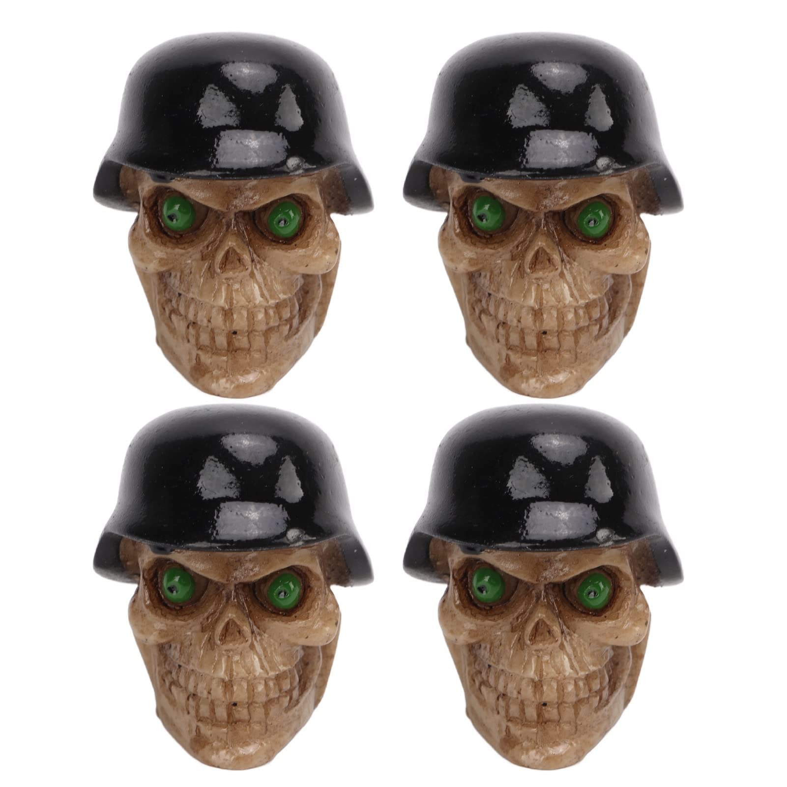 Reifen-Totenkopf-Ventilkappen, Helm-Typ-Vorbaukappen mit Gummiring, Universell für Autos, Fahrräder, SUVs, LKWs, Fahrräder, Motorräder,Schwarz Reifen-Totenkopf-Ventilkappen, Helm-Typ-Vorbaukappen mit Gummiring, Universell für Autos, Fahrräder, SUVs, LKWs, Fahrräder, Motorräder,Schwarz von MCLLDAO