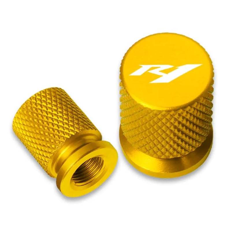 Ventilkappe Für Motorradreifen Für YA&MAHA YZFR1 YZF-R1 2014-2021 Motorrad-Radreifen-Luftventilkappen,Gold von MCLLDAO