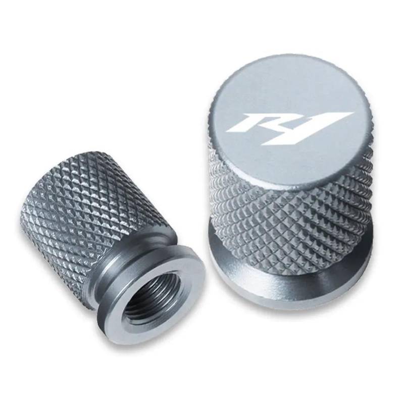 Ventilkappe Für Motorradreifen Für YA&MAHA YZFR1 YZF-R1 2014-2021 Motorrad-Radreifen-Luftventilkappen,Gris von MCLLDAO