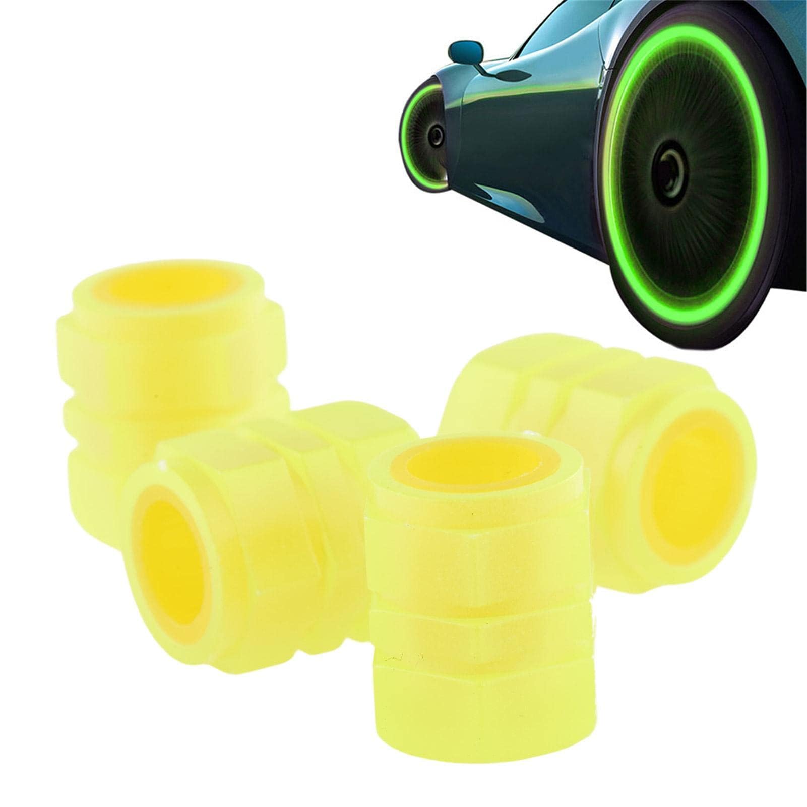 Ventilkappen Auto Universelle Fluoreszierende Autoreifen Ventilschaftabdeckung, Leuchtende Reifen-Kappen, Staubkappen für Autoreifen, Reifenventilkappen für Auto LKW SUV Motorräder Fahrrad Ventilkappen Auto Universelle Fluoreszierende Autoreifen Ventilschaftabdeckung, Leuchtende Reifen-Kappen, Staubkappen für Autoreifen, Reifenventilkappen für Auto LKW SUV Motorräder Fahrrad von MCLLDAO