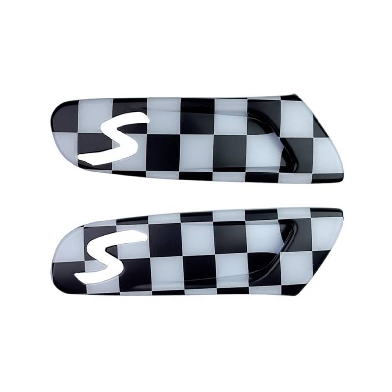 Mini Cooper S F55 F56 F57 Auto Fender Drehsignal Abdeckungen, Auto Seite Fender Marker Licht Gehäuse Abdeckung Zubehör für MINI Cooper S F56 F55 F57 2pcs / Set (Checker) von MCOAORN