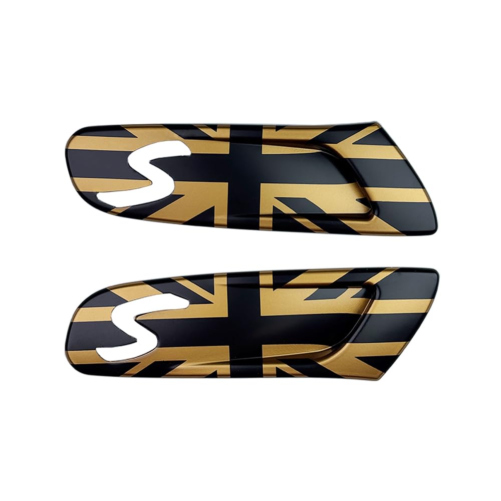Mini Cooper S F55 F56 F57 Auto Fender Drehsignal Abdeckungen, Auto Seite Fender Marker Licht Gehäuse Abdeckung Zubehör für MINI Cooper S F56 F55 F57 2pcs / Set (Gold Jack) von MCOAORN
