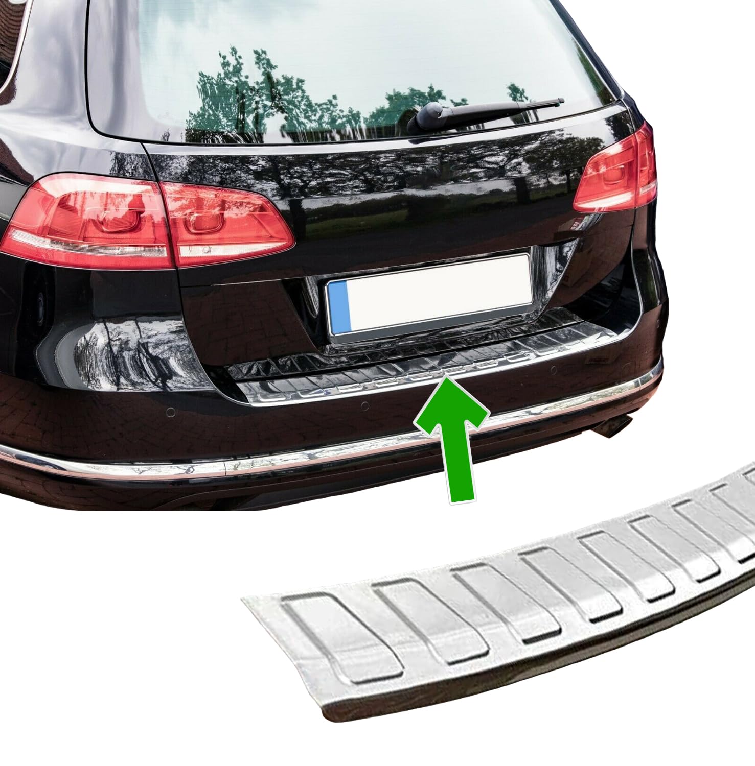 Stoßstangenschutz hinten, passend für VW Passat B7 Variant + ALLTRACK | 2010-2014 Edelstahl, verchromt, Schutz für Ladekantenschutz Stoßstangenschutz hinten, passend für VW Passat B7 Variant + ALLTRACK | 2010-2014 Edelstahl, verchromt, Schutz für Ladekantenschutz von MCPerformance