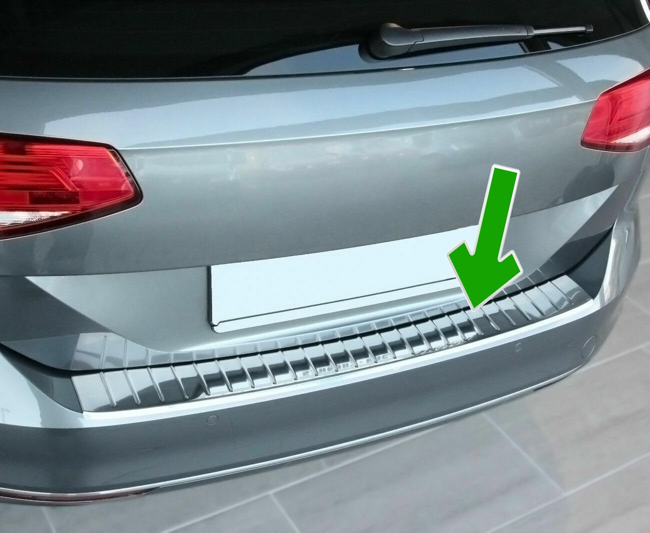 Stoßstangenschutz hinten passend für VW Passat B8 Variant + Alltrack | ab 2014+ Edelstahl verchromt | Kantenschutz für Kofferraum von MCPerformance
