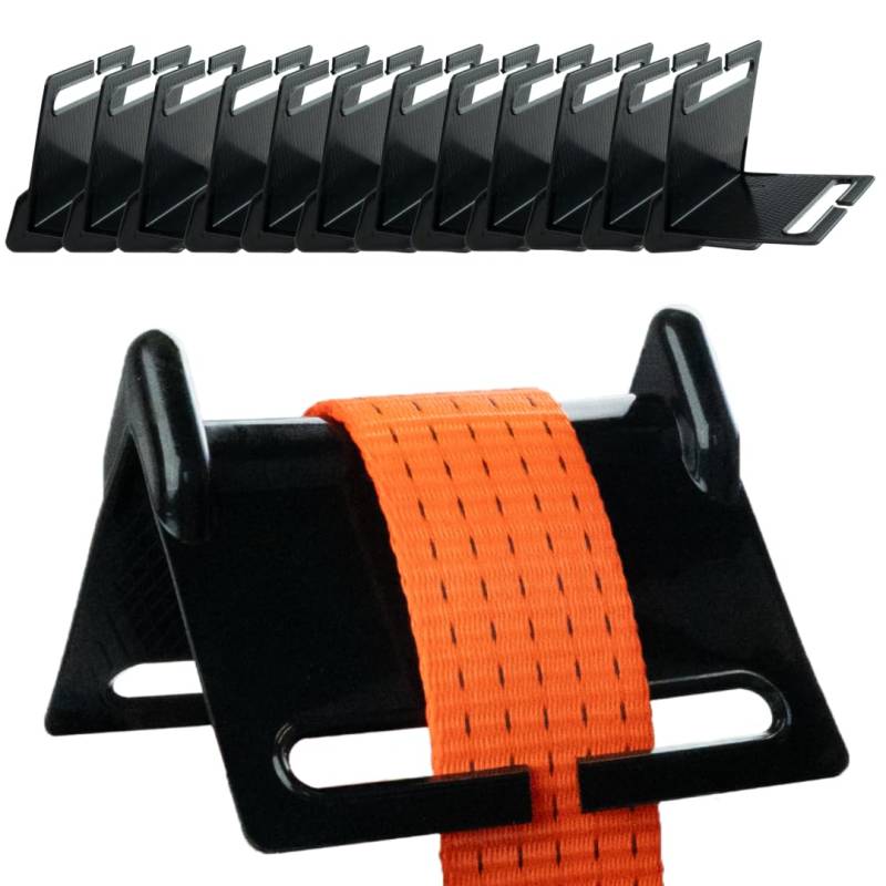 Kantenschutz Spanngurte 12er Set für Gurte von 2,5-10cm Breite, Kantenschoner Zurrgurt, Kantenschutzwinkel Gurt, Ladungssicherung Winkel, Profi-Kantenschoner, Kantenschutz Transport von MCS Cargo Security