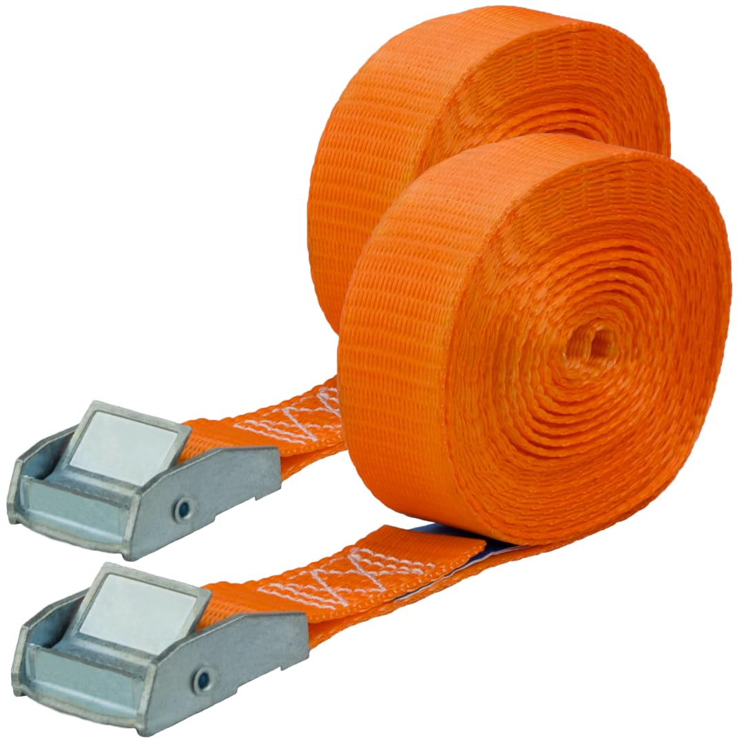 Spanngurte mit Schnellverschluss 2er Set, 25mm breit 5m lang, bis 250kg, Spanngurt orange, Zurrgurte für Ladungssicherung, Spanngurte mit Klemmverschluss, Gurtband, Spanngurte 5m Spanngurte mit Schnellverschluss 2er Set, 25mm breit 5m lang, bis 250kg, Spanngurt orange, Zurrgurte für Ladungssicherung, Spanngurte mit Klemmverschluss, Gurtband, Spanngurte 5m von MCS Cargo Security