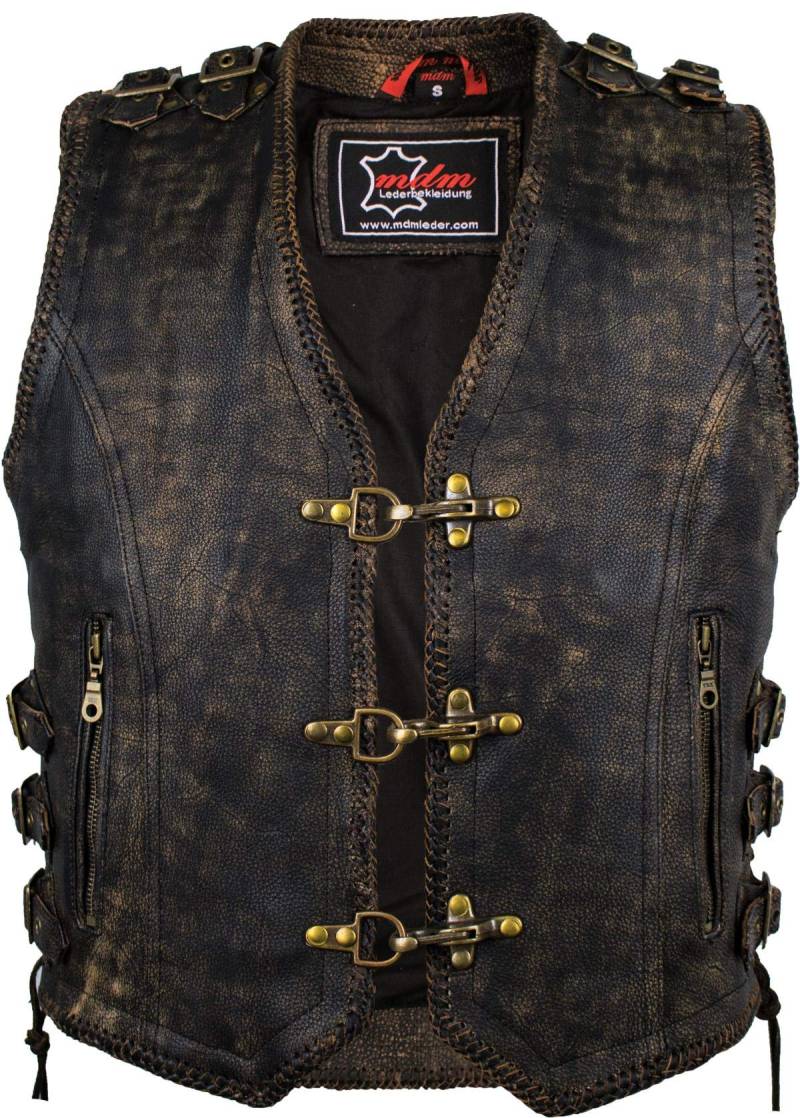 Herren Lederweste im Vintage Style/Biker Kutte (L) von MDM