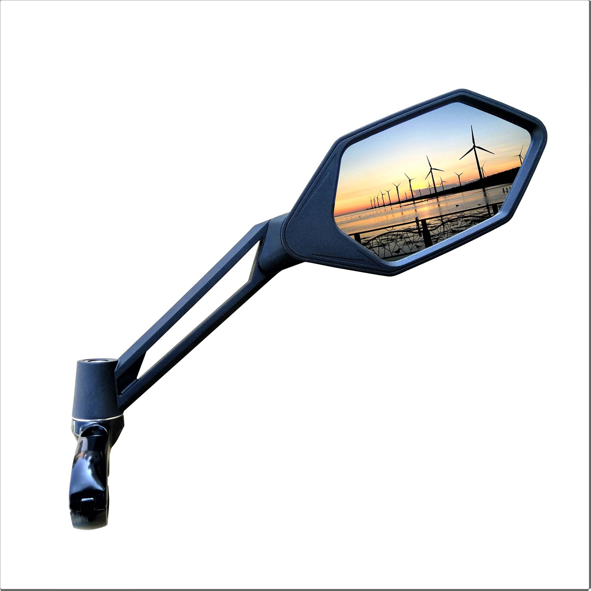 MEACHOW Kratzfeste Glaslinse, Lenker-Fahrradspiegel, verstellbarer, sicherer Rückspiegel, Fahrradspiegel (blaue rechte Seite) ME-005RB von MEACHOW