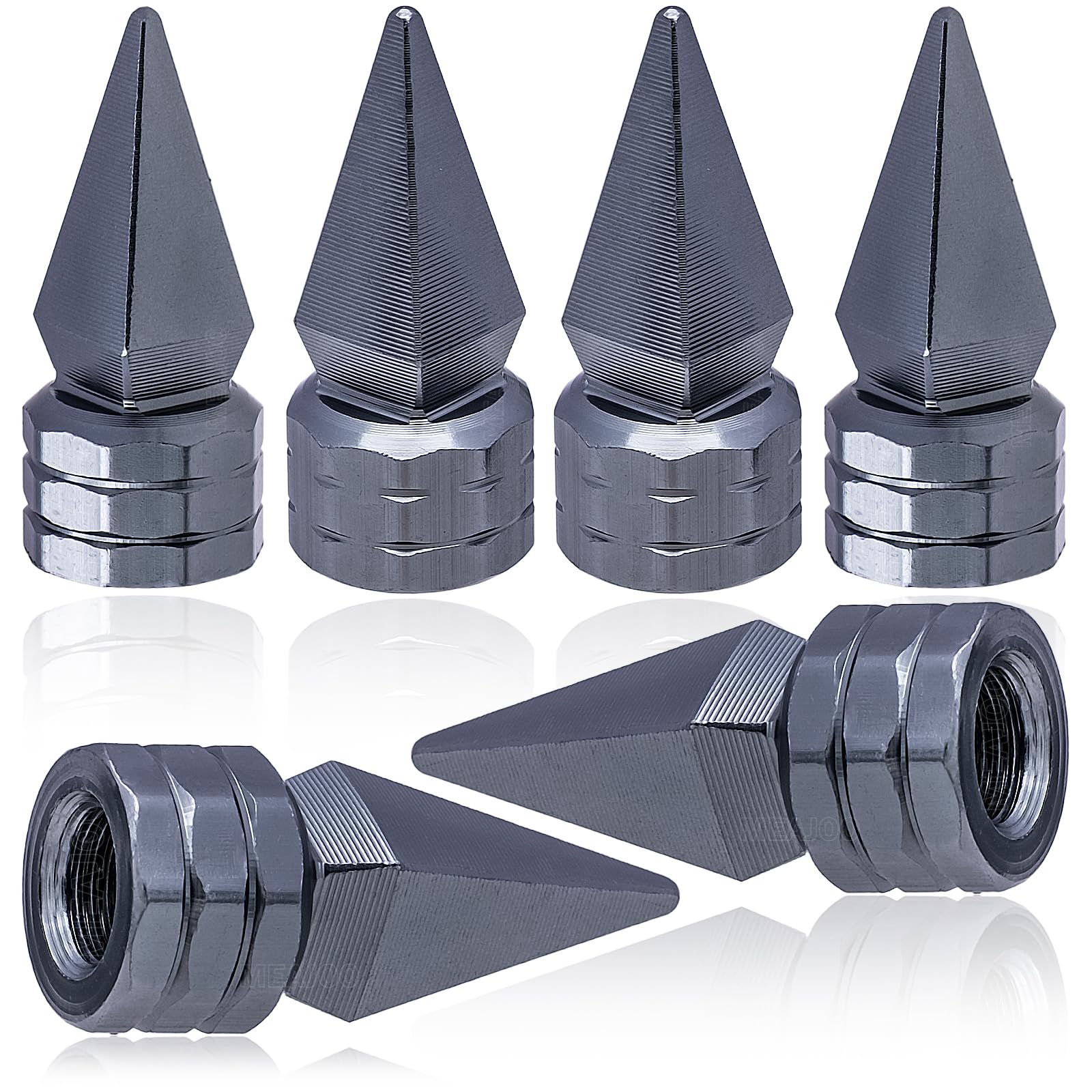 MEAJOO 6 Stück Spike-Form Reifenventilkappen, Aluminiumlegierung, Spike-Rad-Reifenventilschaft, universal, staubdicht, wasserdicht, Luftkappen für Autos, SUV, LKW, Fahrräder, Motorräder, Fahrräder MEAJOO 6 Stück Spike-Form Reifenventilkappen, Aluminiumlegierung, Spike-Rad-Reifenventilschaft, universal, staubdicht, wasserdicht, Luftkappen für Autos, SUV, LKW, Fahrräder, Motorräder, Fahrräder von MEAJOO